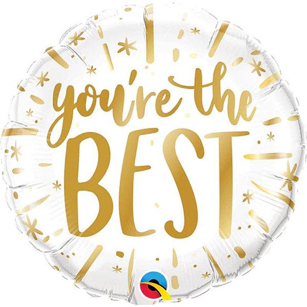 Balão Qualatex 18" - Redondo - You"Re The Best-Dourado - 1 Un