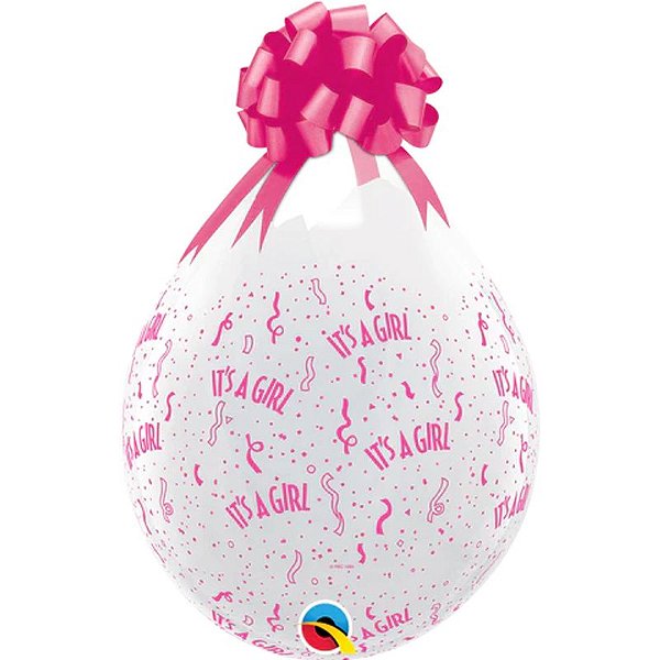 Balão Qualatex 18" - Transparente - It'S A Girl - 25 Un