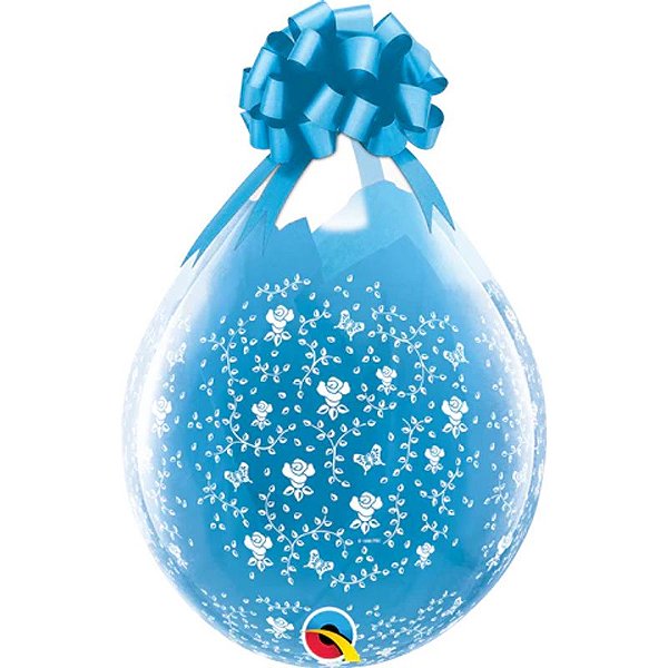 Balão Qualatex 18" - Transparente - Flores - 25 Un