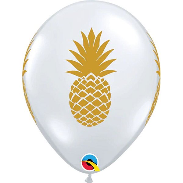 Balão Qualatex 11" - Transparente - Abacaxi - 50 Un
