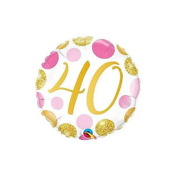Balão Qualatex 18" - Redondo Hol - 40-Brilho Bolas E Bolinhas - 1 Un