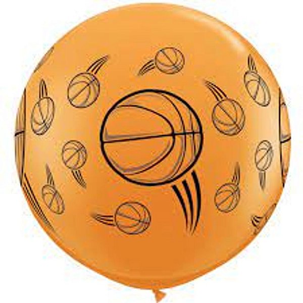 Balão Qualatex 3" - Redondo Laranja - Basquete - 2 Un