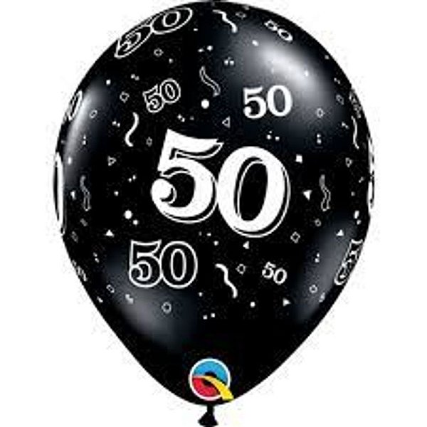 Balão Qualatex 11" - Redondo Preto Onix - 50 - 50 Un