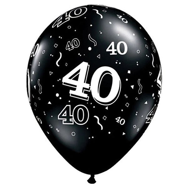 Balão Qualatex 11" - Redondo Preto Onix - 40 A-R - 50 Un