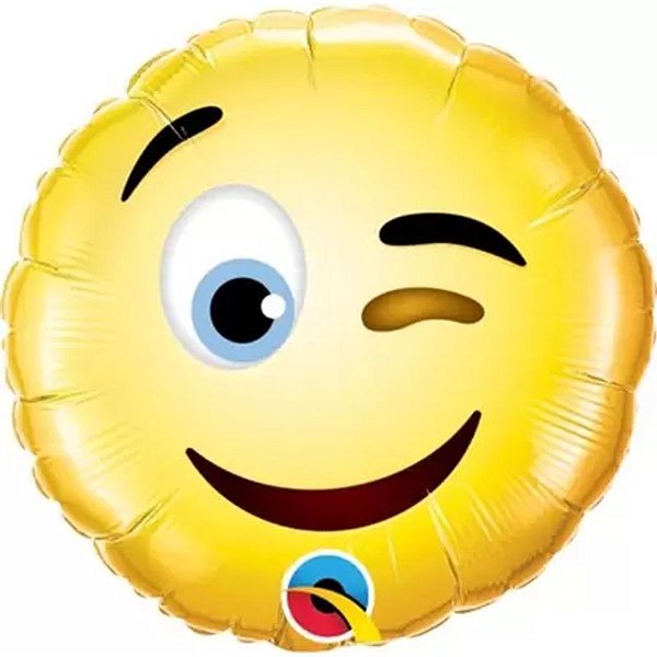 Balão Qualatex 09" - Redondo Solto - Sorridente-Piscando - 1 Un