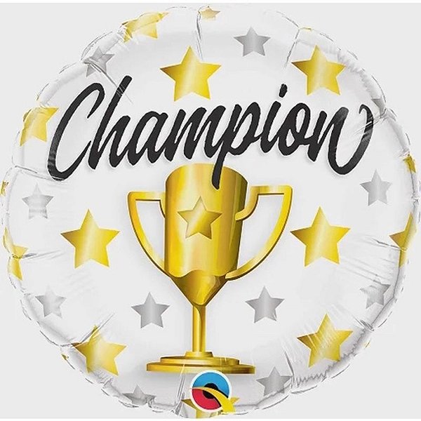 Balão Qualatex 18" - Redondo Solto - Champion-Estrelas - 1 Un