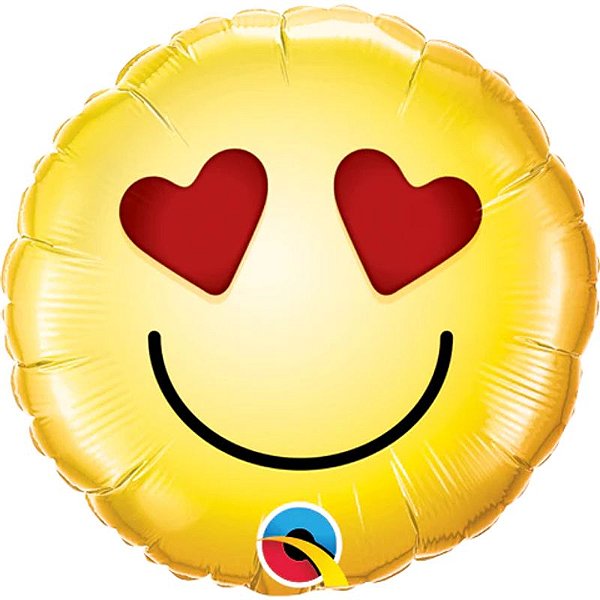 Balão Qualatex 09" - Redondo Solto - Sorridente-Apaixonado - 1 Un