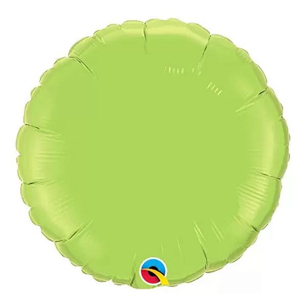 Balão Qualatex 18" - Redondo - Verde Lima Metalizado Liso - 1 Un
