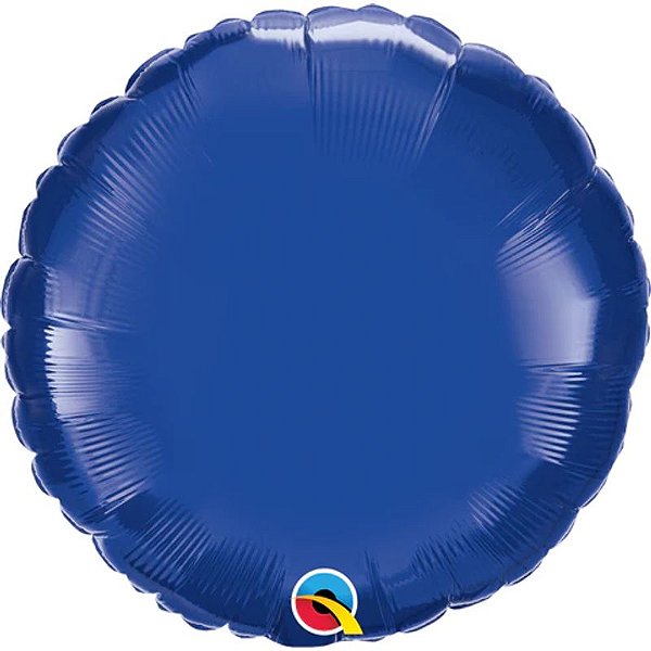 Balão Qualatex 18" - Redondo - Azul Escuro Metalizado Liso - 1 Un