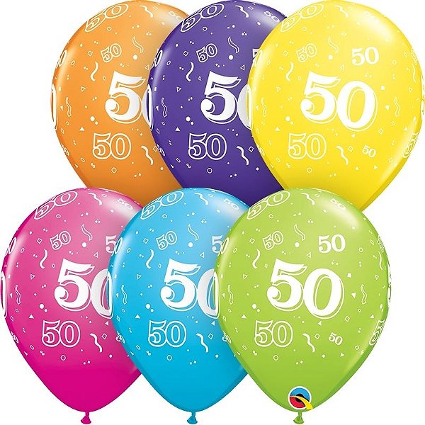 Balão Qualatex 11" - Redondo Sortido Tropical - 50 - 50 Un