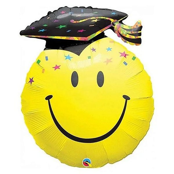 Balão Qualatex 36" - Shape - Carinha Feliz Em Formatura - 1 Un