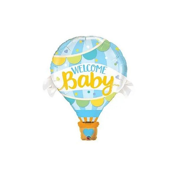 Balão Qualatex 42" - Shape - Welcome Baby-Balão Qualatex Azul - 1 Un
