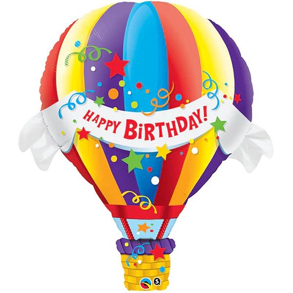 Balão Qualatex 42" - Shape - Birthday-Balão Qualatex De Ar Quente - 1 Un