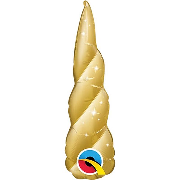 Balão Qualatex 14" - Shape Solto - Chifre Dourado De Unicórnio - 1 Un