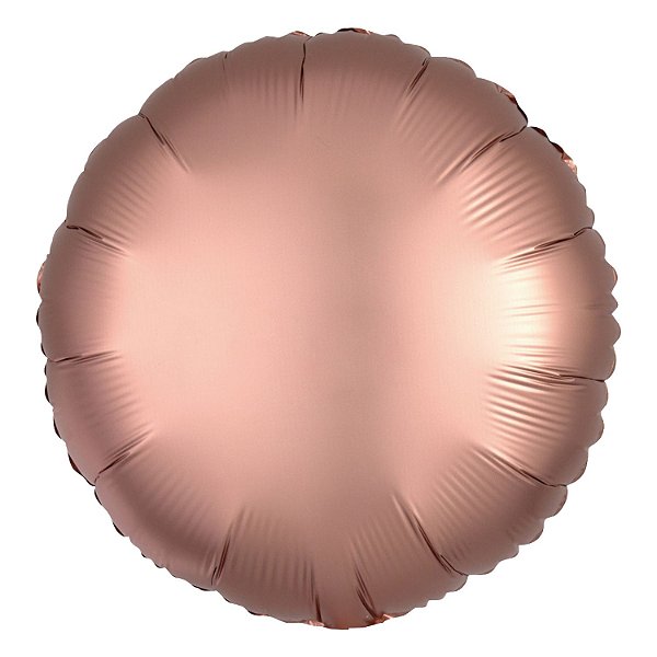 Balão Cromado Redondo com Canudo Rose Gold 18" - Silver Plastic - 1 Unidade