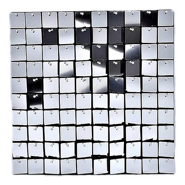 Painel Metalizado Quadrado Mágico Shimmer Wall 30x30cm Prata Brilhante - 1 Un