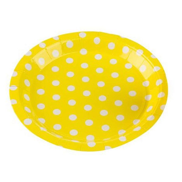 Prato Papel Poá Amarelo - 10 unidades