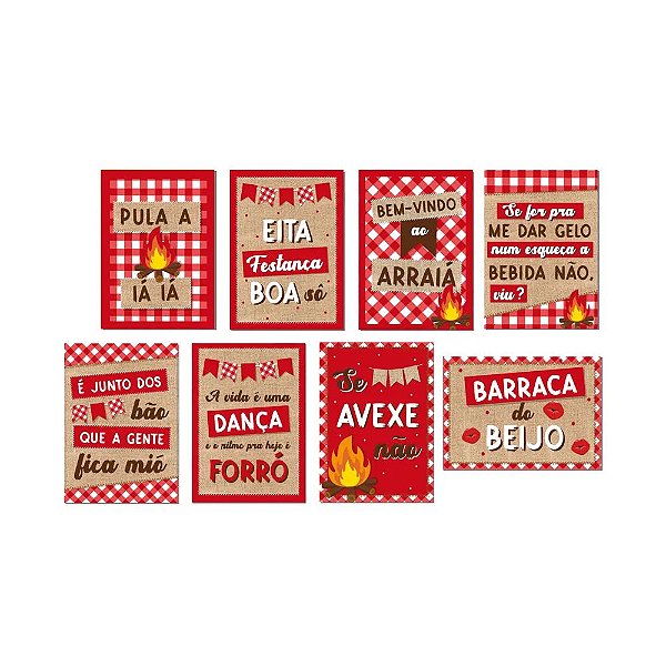 Cartaz Decorativo Xadrez Junino 25x35cm - 8 Un
