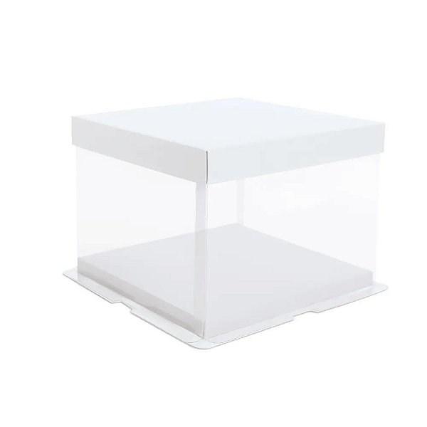 Caixa Para Bolo Branco 21,7x21,7x16cm - 1 Un