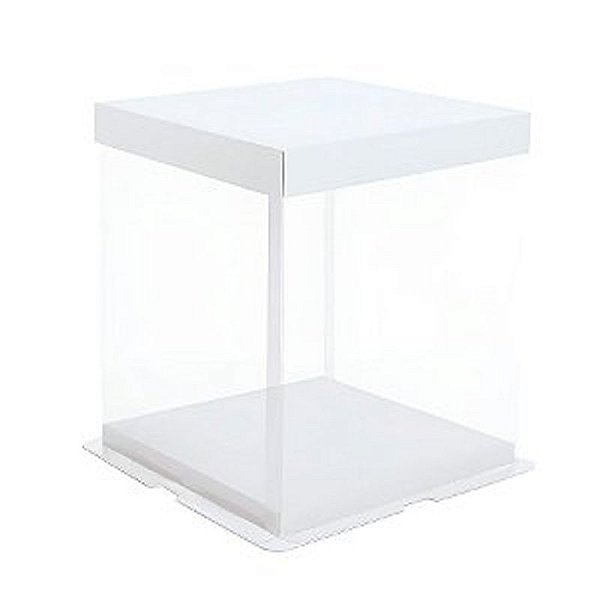 Caixa Para Bolo Branco 26x26x18cm - 1 Un