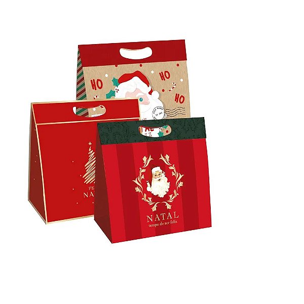 Caixa New Plus Horizontal 33x11x32cm Sortido Natal - 10 Un
