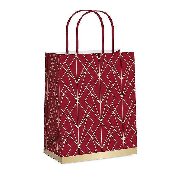 Sacola de Papel Stil Marsala M 26x19,5x9,5cm - 10 Un