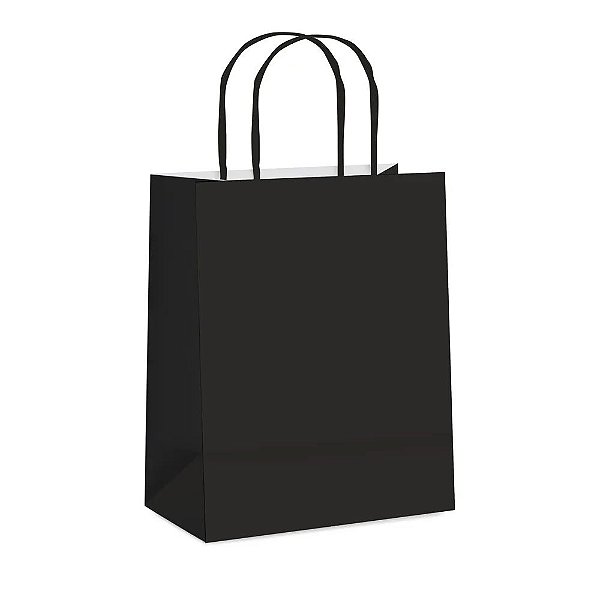 Sacola de Papel Preto Garrafa 35x13x8cm - 10 Un