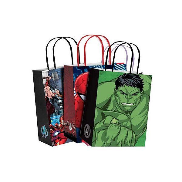 Sacola de Papel Sortido Marvel M 26x19,5x9,5cm - 10 Un