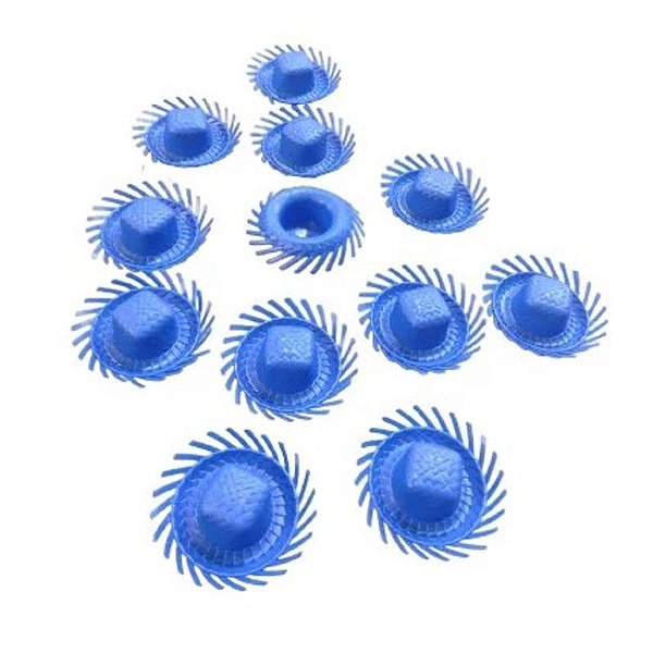 Mini Chapéu Junino de Plástico Azul - 12 Un