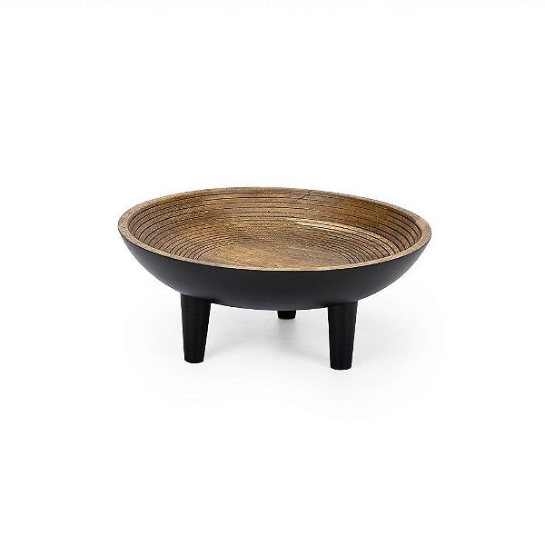 Bowl Raso com Pé Madeira New Era M 30x30x12,5cm - 1 Un