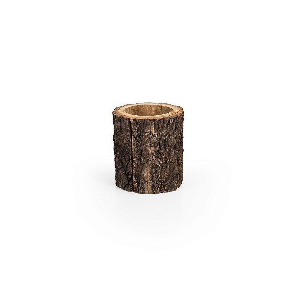 Cachepot Madeira Tronco de Árvore PP 13x13x14cm - 1 Un