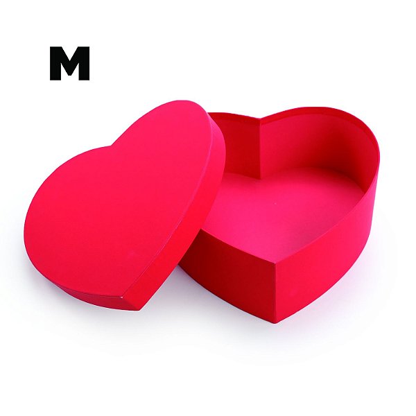 Caixa Rígida Coração Vermelho M 23x22x9cm - 1 Un