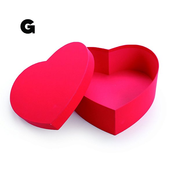 Caixa Rígida Coração Vermelho G 25,5x24,5x10cm - 1 Un