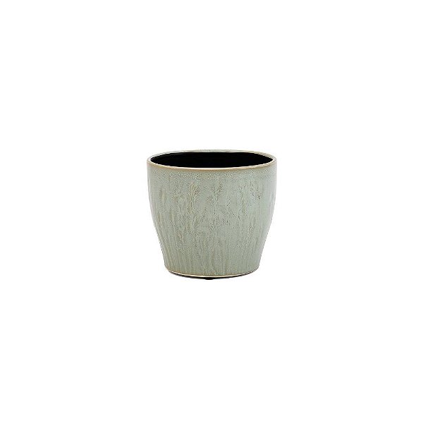 Cerâmica Oval Cinza Cartagena 14x14x12cm - 1 Un