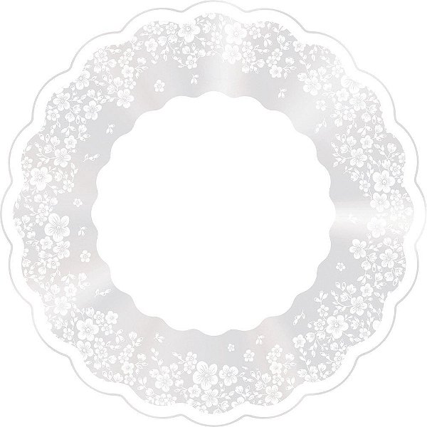 Folha Poli Redondo Flowershop Branco 38cm - 50 Un