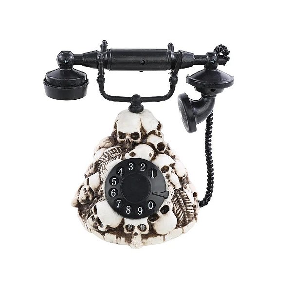 Telefone de Caveiras Assombrado Com Som e Luz - 1 Un