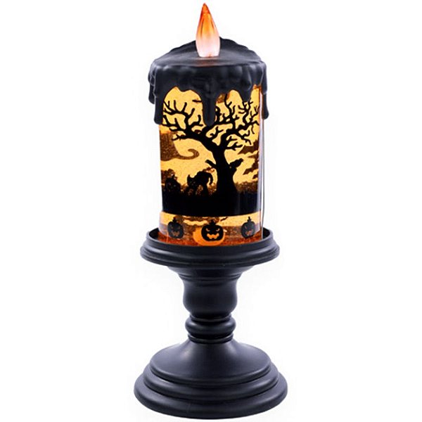 Vela Noite de Halloween Com Som e Movimento 26,5cm - 1 Un