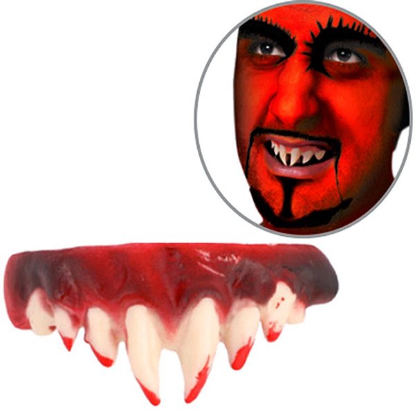 Maquiagem Dente do Terror com Massa Para Fixação - 1 Un
