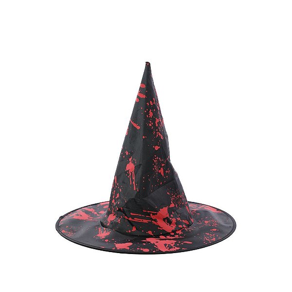 Chapéu Bruxa com Sangue Preto e Vermelho - 1 Un
