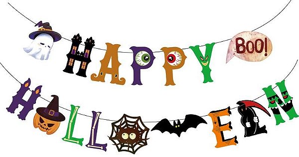 Faixa Happy Halloween Boo 2,00 Metros - 1 Un