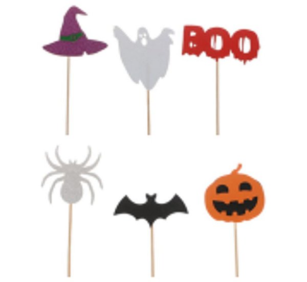 Topo de Bolo Halloween Sortido - 6 Un