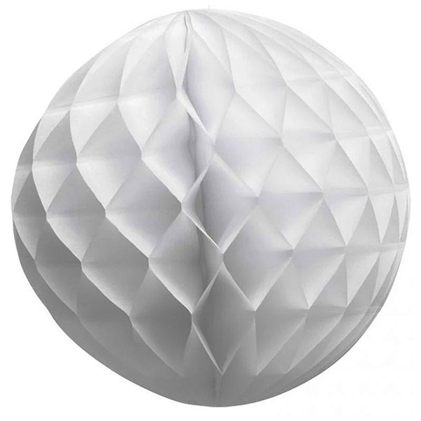Enfeite de Papel Globo 34cm Branco - 1 Un