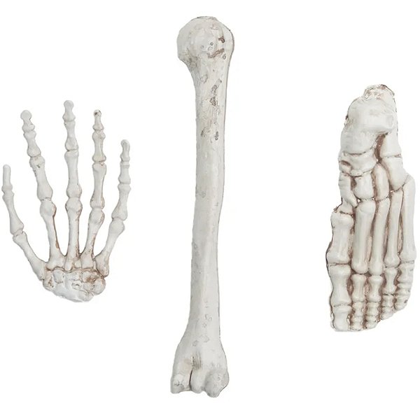 Enfeite Ossos de Esqueleto Decorativo - Kit com 3 Peças