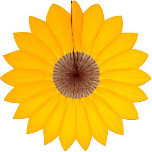 Enfeite de Papel Margarida Primavera Amarelo Ouro com Marrom - 1 Un