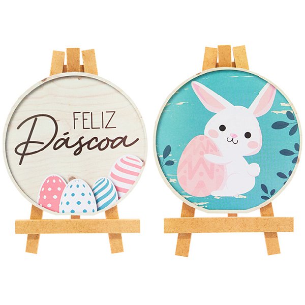 Kit Mini Cavaletes Redondo Feliz Páscoa - 2 Un