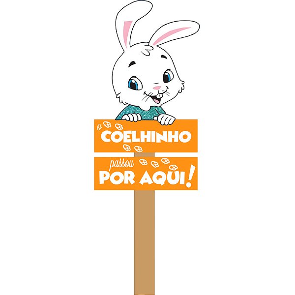 Placa de Jardim Coelhinho Passou Por Aqui - 1 Un