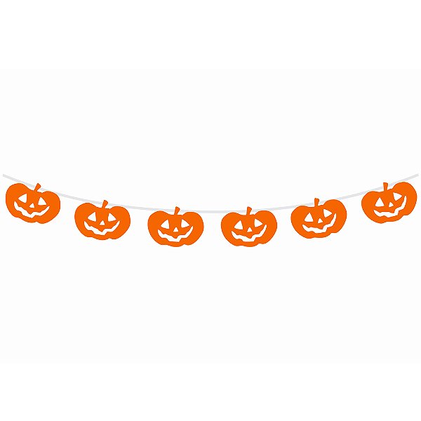 Bandeirola Artesanal Cartonada Abóboras Halloween 2,8 Metros -  1 Un