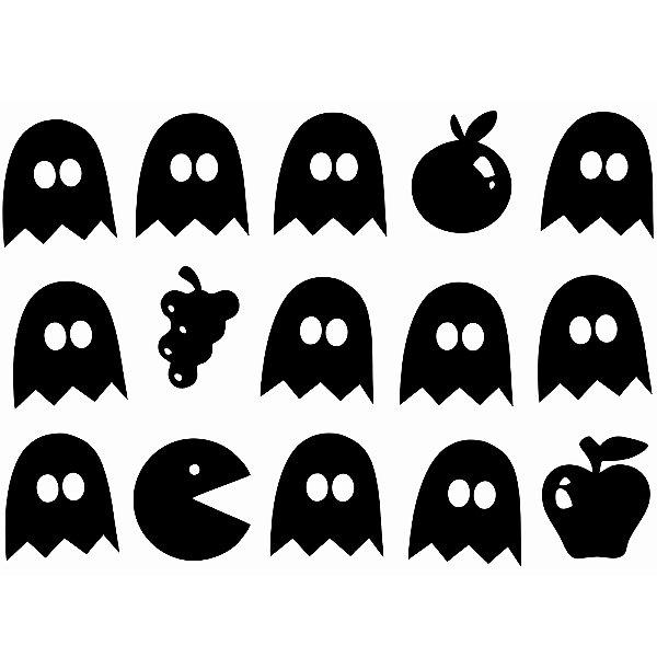 Aplique Artesanal Cartonado Pacman Halloween P - 15 Un