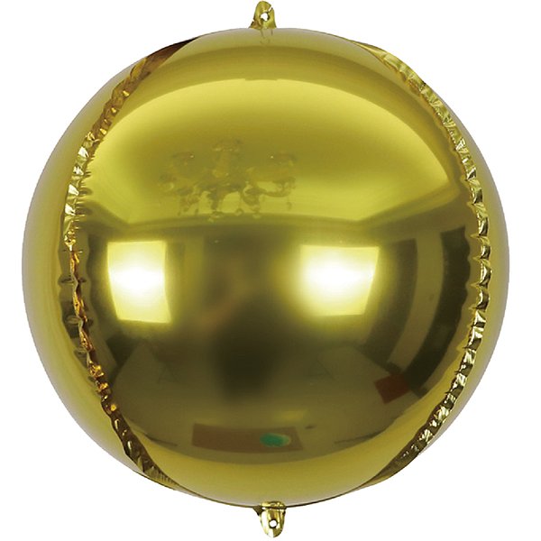 Balão Metalizado Redondo 12" Dourado - 3 Un