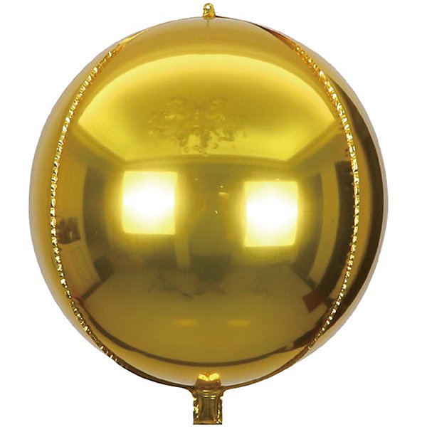 Balão Metalizado Redondo 50" Dourado - 1 Un